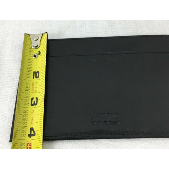 4 x 6 Flat Vintage Filofax Calf Leather Slim Card Case Wallet Black - Picture 3 of 7